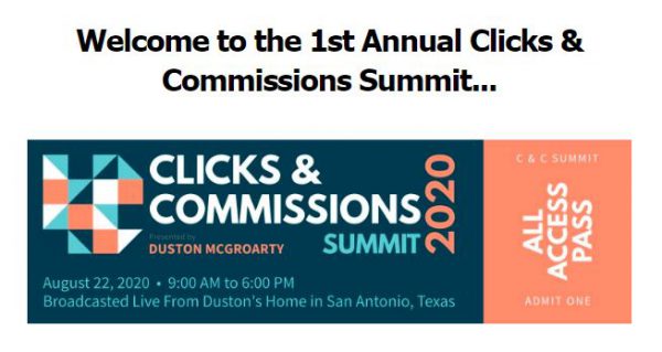 [SUPER HOT SHARE] Duston Mc Groarty – Clicks & Commissions Summit 2020 Download